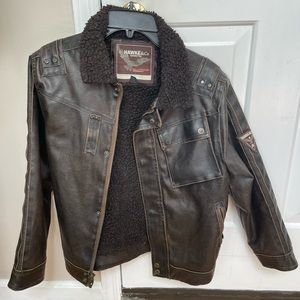 Hawk and co boys leather jacket